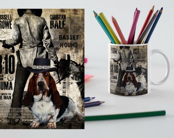 Basset Hound Art 3 10 Yuma Movie Poster Basset Hound Gifts Ad (GALLERY WRAP Canvas, Fine Art Print, Mug)