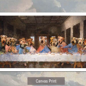 Airedale Terrier Last Supper Canvas Print: Renaissance Dog Art, Personalized Pet Portrait image 9