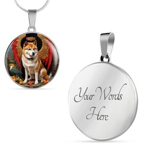 Akita Inu Angel Necklace, Japanese Akita Dog Pendant with Engraving Option, Renaissance Dog Gifts, Custom Dog Memorial Jewelry image 8