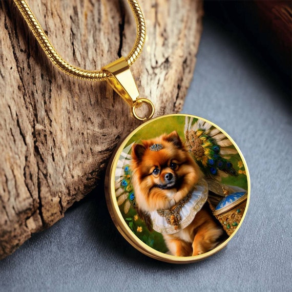 Pomeranian Angel Red Pomeranian Necklace Dog Pendant With Engraving Option Renaissance Dog Gifts Custom Dog Jewelry Etsy UK