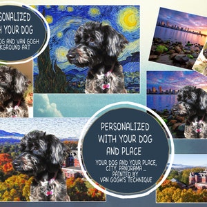 Black Labrador Retriever Art on Canvas The Starry Night Customized Print Personalized Dog Portrait for Mom Dad Perfect Gifts image 4