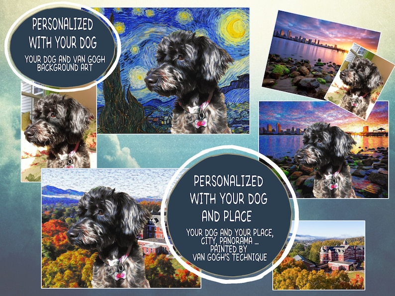 Black Labrador Retriever Art on Canvas The Starry Night Customized Print Personalized Dog Portrait for Mom Dad Perfect Gifts image 4