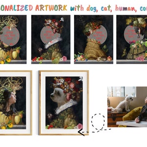 Italienischer Windhund Geschenke, Iggy Hund Kunst, Winter, Frühling, Sommer, Herbst, vier Jahreszeiten Arcimboldo, Renaissance Hund Mama & Papa Geschenke Bild 9
