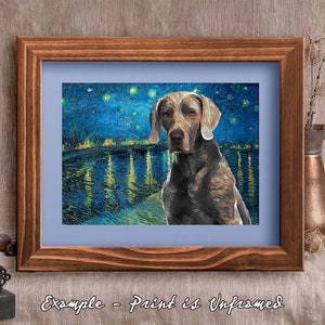 Weimaraner Art CANVAS Starry Night over the Rhone Van Gogh Customized Weimaraner Print and Mug Personalized Dog Portrait Mom & Dad gifts image 4