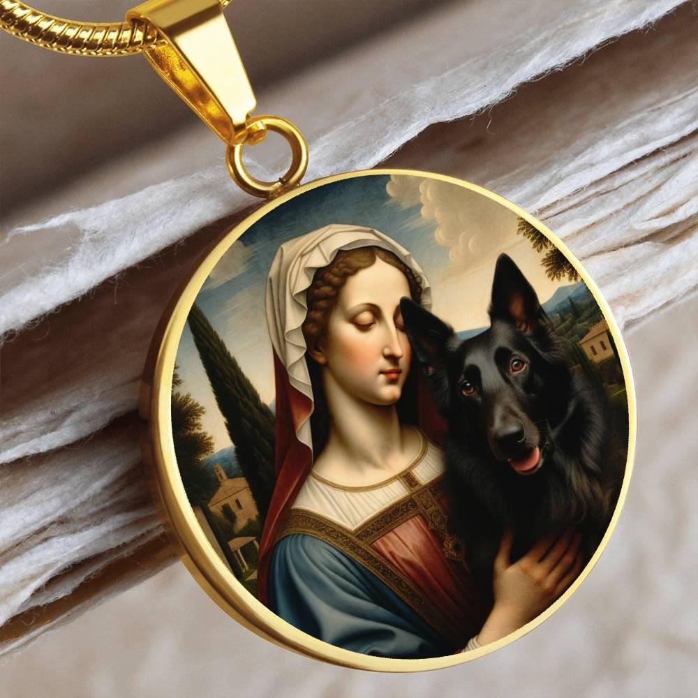 Belgian Sheepdog Necklace: Groenendael Dog Memorial Jewelry (Engrave Option)