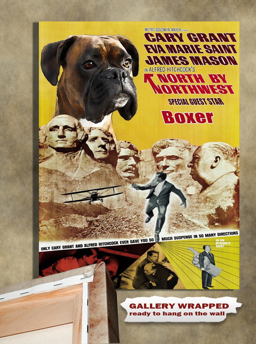 Boxer Dog Vintage Movie Style Poster Canvas Print Perfect Etsy