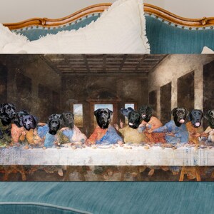 Black Labrador Last Supper Art: Renaissance Dog Canvas Print (Limited Edition), Personalized Pet Portrait image 8