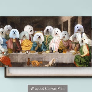 Coton de Tulear Dog Last Supper Art: Renaissance Masterpiece Print, Personalized Pet Portrait image 8