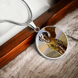 Collier ange pour chien dalmatien tacheté de foie, personnalisé avec option de gravure, cadeaux chien ange, pendentif ange, bijoux commémoratifs de chien personnalisés image 6