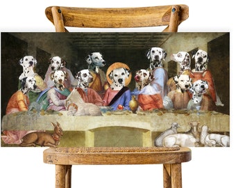 Dalmatians Art, Dalmatian Dog Gifts, Dalmatian Last Supper, Renaissance Dog Masterpiece Print LIMITED EDITION, Dog Mom & Dad gifts