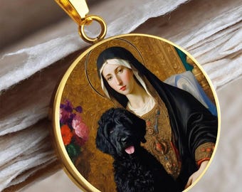 Meri Meri Collana Con Ciondolo Cane E Cerchio - Gioiello Per Bambine In Feltro E Oro