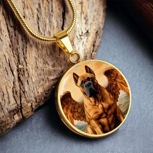 Fawn Cane Corso Necklace, Personalized with Your Dog Angel, Italian Mastiff Gift, Engrave Option, Renaissance Dog Memorial Pendant
