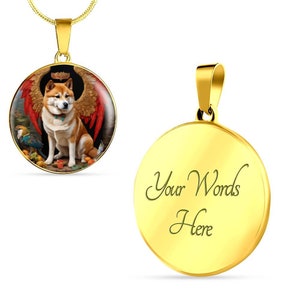 Akita Inu Angel Necklace, Japanese Akita Dog Pendant with Engraving Option, Renaissance Dog Gifts, Custom Dog Memorial Jewelry image 7