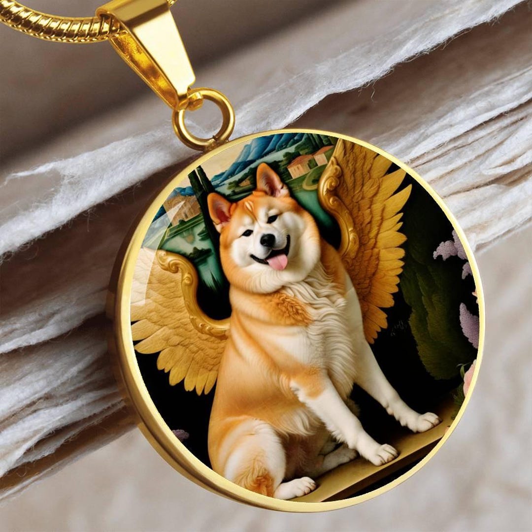 Ciondolo Cane Akita Inu – Pendente Placcato Oro 18k, Giallo, Unisex – Marca LW - Foto 4