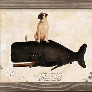 Fawn Bullmastiff and Sperm Whale Canvas Print - Personalized Dog Mom Dad Gifts