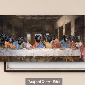 Black Labrador Last Supper Art: Renaissance Dog Canvas Print (Limited Edition), Personalized Pet Portrait image 10
