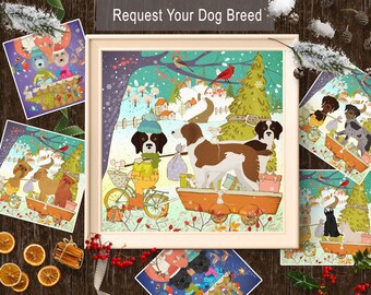 Framed Personalized Décor Limited Edition Brittany Spaniel Gifts Canvas Print Winter Adventure Time Dog Art All Breeds Framed Personalized Décor Limited Edition Brittany Spaniel Gifts Canvas Print Winter Adventure Time Dog Art All Breeds