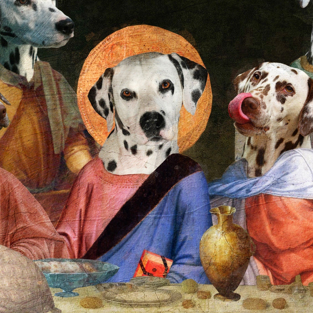 Arte dálmata, regalos de perros dálmatas, última cena dálmata, obra maestra  del perro renacentista impresión EDICIÓN LIMITADA, regalos de mamá y papá  de perro -  México
