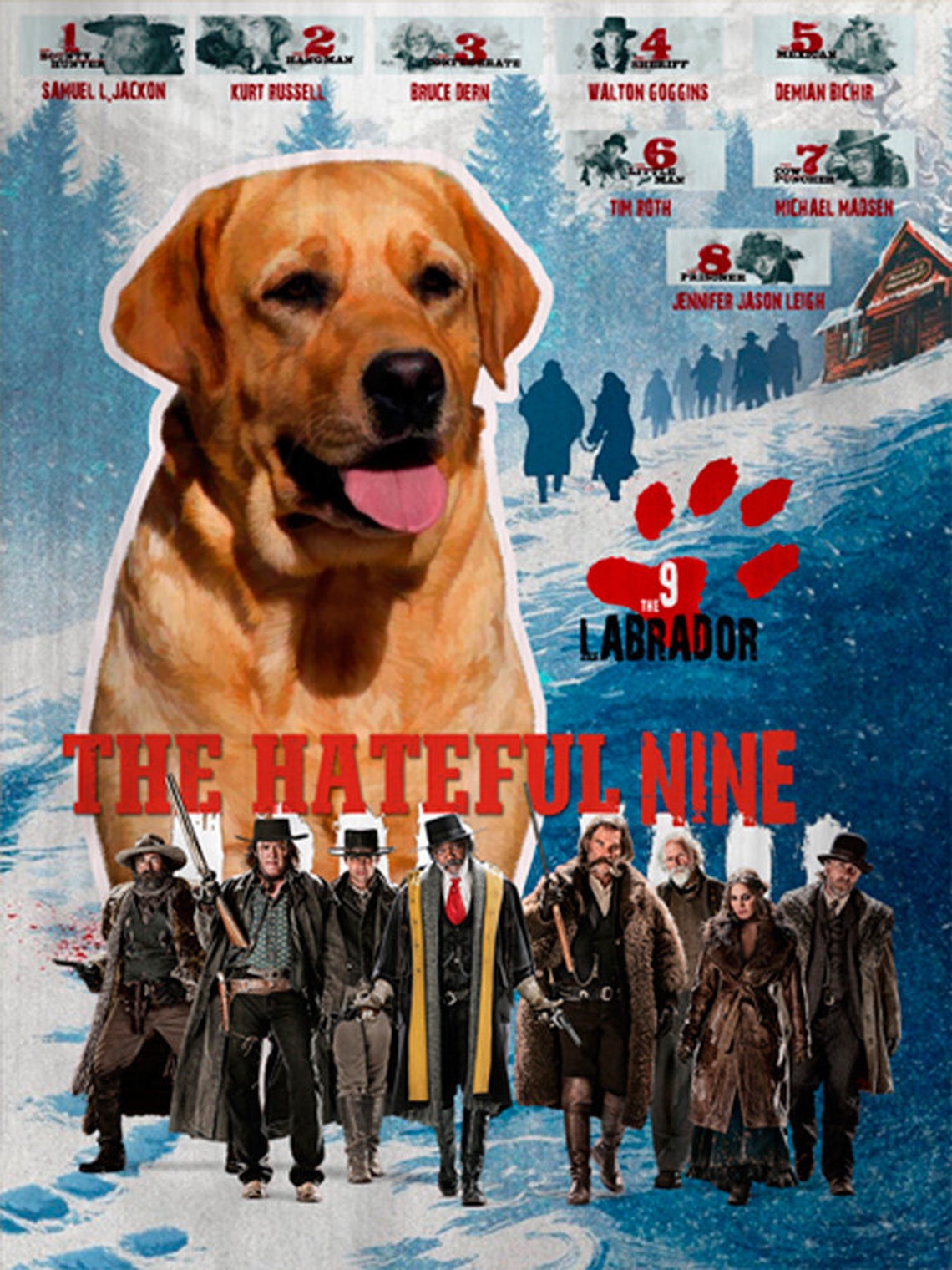 Labrador Retriever Art The Hateful Nine Movie Poster Lab Dog Etsy