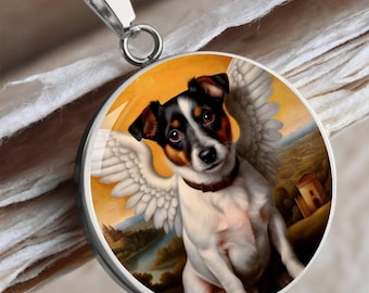 Jack Russel Terrier Geschenk, JRT Engel Halskette, Personalisiert
