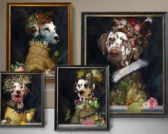 Dalmatian Dog Four Seasons Art, Dalmatian Dog Gifts, Winter, Spring, Summer, Autumn, Arcimboldo, Renaissance Dog Mom & Dad gifts