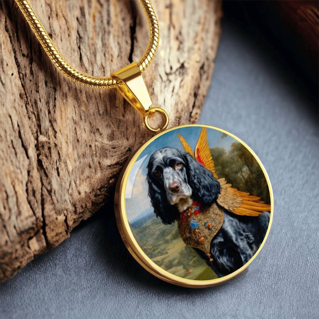 Blue Roan Cocker Spaniel Angel Necklace, Your Dog Angel, Cocker Dog ...
