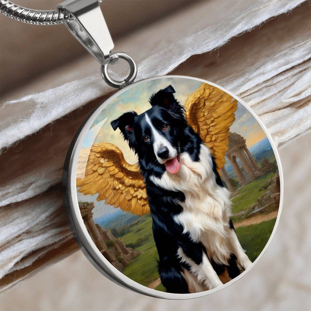 Ciondolo cane Border Collie mm 17x28 in argento 925 rodiato