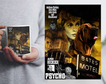 Bloodhound Art Psycho Movie Poster Bloodhound Personalized Gifts Ad (GALLERY WRAP Canvas, Fine Art Print, Mug)
