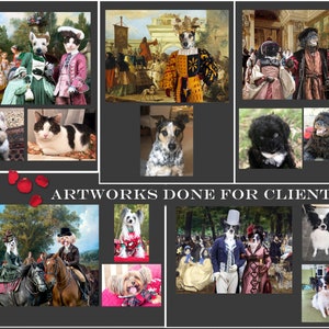 CUSTOM Original Nobility Dog or Cat Portrait Canvas Fine Art Print royal pet portrait gift for her gift for him wall art by Nobility Dogs image 2