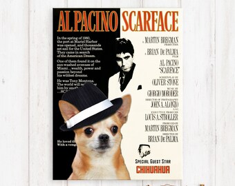 Chihuahua Print Fine Art Canvas - Scarface Movie Poster NEW COLLECTION by Nobility Dogs
