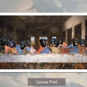 Black Labrador Last Supper Art: Renaissance Dog Canvas Print (Limited Edition), Personalized Pet Portrait image 9