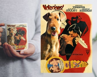 Airedale Terrier Gifts Art Notorious Movie Poster Airedale Dog Ad (GALLERY WRAP Canvas, Fine Art Print, Mug)