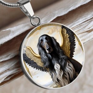 Afghan Hound Angel Necklace – Renaissance-Style Memorial Pendant