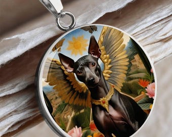 ショロイツクイントリの天使のネックレス：パーソナライズされた犬の