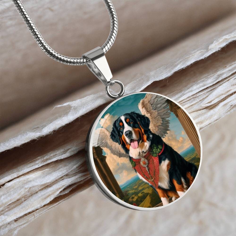 Bernese mountain top dog necklace