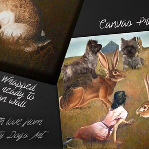 Cairn Terrier Art Christina's World CANVAS Print Dog riding Hare Mom & Dad gifts wall art by Nobility Dogs image 4