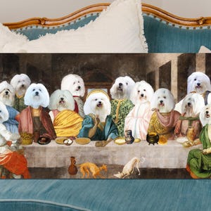 Coton de Tulear Dog Last Supper Art: Renaissance Masterpiece Print, Personalized Pet Portrait image 9
