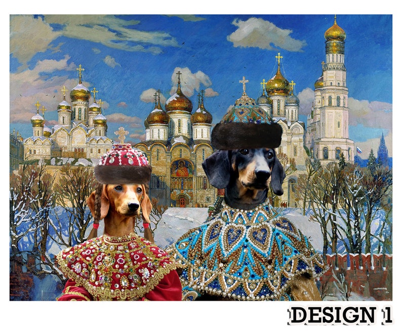 Red and Black Dachshund Art CANVAS Portrait in Masterpiece Painting Print Custom Dog Portrait Wiener Dog Gifts royal pet portrait