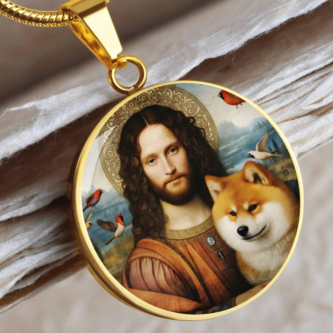 Akita Inu Jesus Necklace - Personalized Dog Photo Pendant - Christian ...