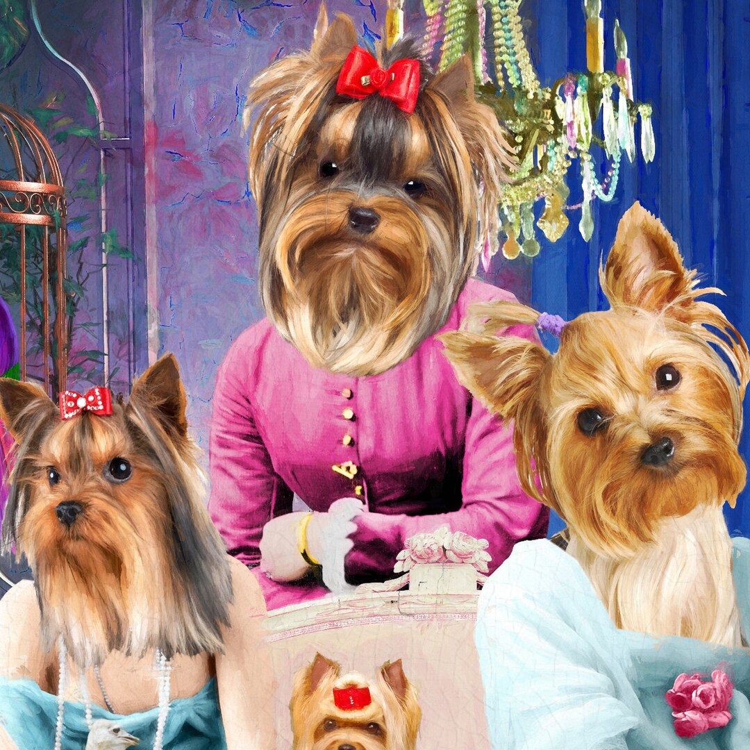 Yorkie Gifts, Pride and Prejudice, Yorkshire Terrier Art, Home Decor, Funny Dog Art, Nobility