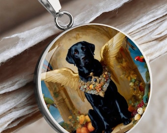 Black lab sale angel ornament