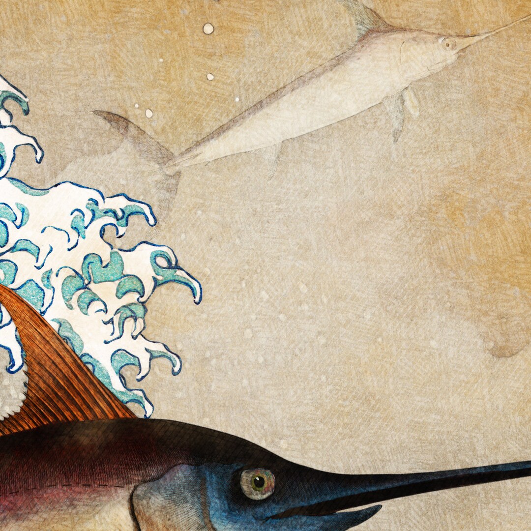 The Great Wave Alaskan Malamute Art, CANVAS Print Kanagawa, Malamute