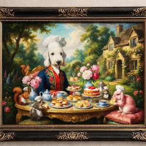 Bedlington Terrier Gift, Personalized Masterchef Dog Portrait, Whimsical Kitchen Decor
