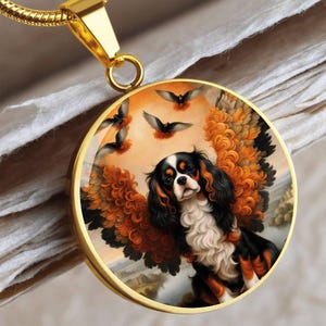 Cavalier King Charles Spaniel Halskette - Individueller Haustier Engel Anhänger - Personalisierter Hund Erinnerungsgeschenk für Haustierliebhaber