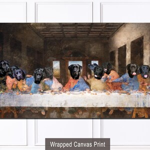 Black Labrador Last Supper Art: Renaissance Dog Canvas Print (Limited Edition), Personalized Pet Portrait image 5