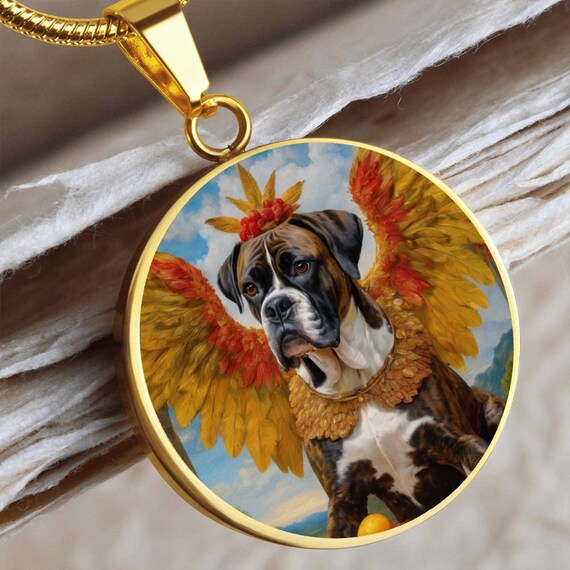 Brindle Boxer Dog Angel Pendant Boxer Dog Necklace Personalized With Engrave Option Renaissance Dog Custom Dog Memorial Jewelry Etsy