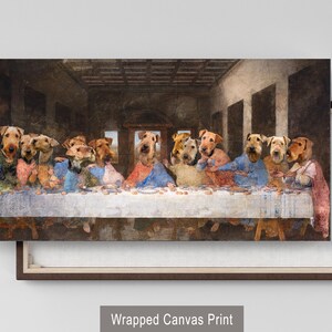 Airedale Terrier Last Supper Canvas Print: Renaissance Dog Art, Personalized Pet Portrait image 8