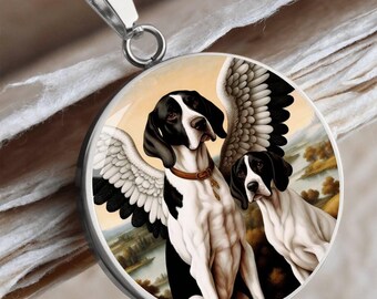 Regalo para amantes de los perros Pointer ingleses: collar con foto personalizada y colgante conmemorativo personalizado para perros Pointer.
