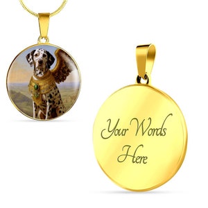 Collier ange pour chien dalmatien tacheté de foie, personnalisé avec option de gravure, cadeaux chien ange, pendentif ange, bijoux commémoratifs de chien personnalisés image 9