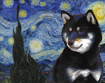 Van Gogh Dog Art